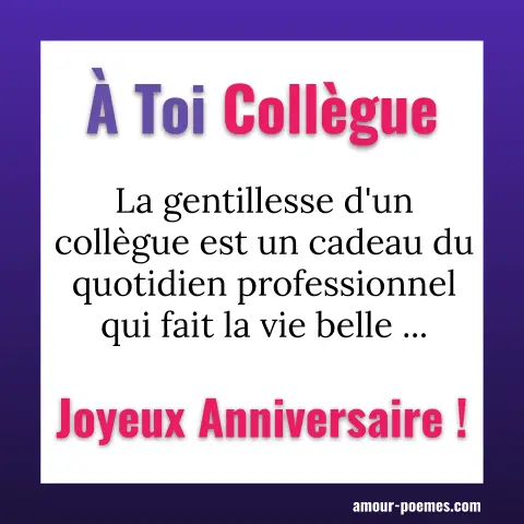 Carte anniversaire collègue originale