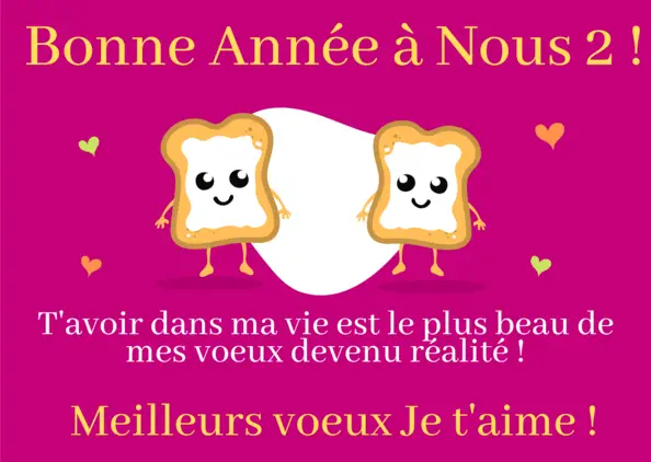 Image pour souhaiter une bonne année avec amour