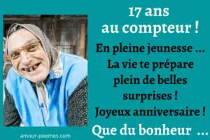 Sms anniversaire 17 ans  Message drôle texte joyeux anniversaire original