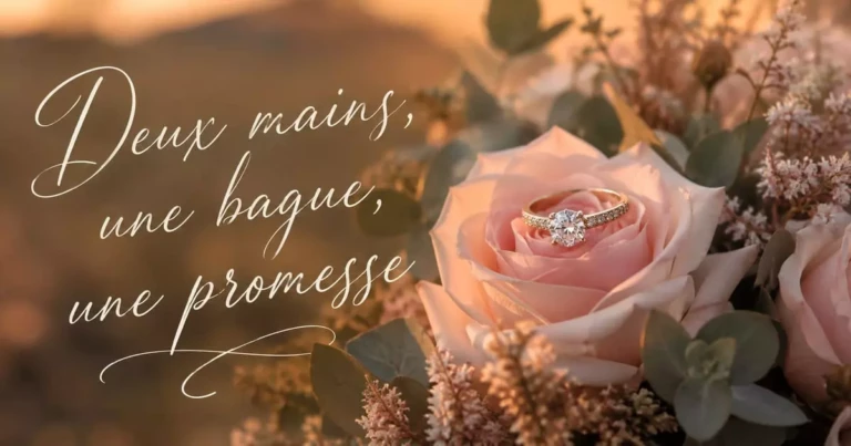 bague fiançailles bouquet fleurs pastel message félicitations