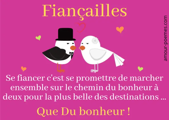 Jolie carte pour tes fiancés - Invitation ou félicitations