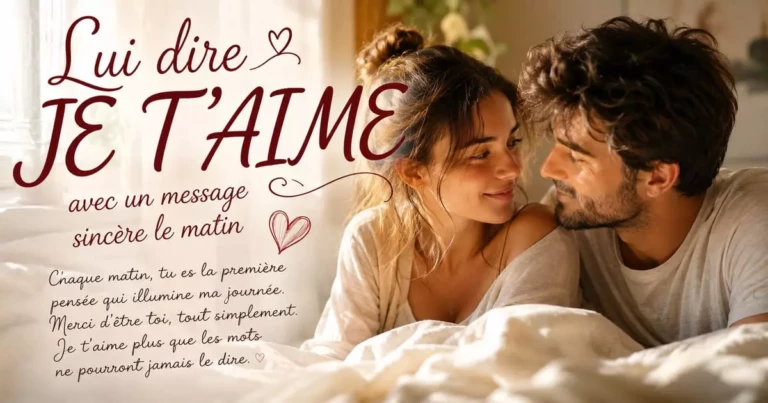 couple qui se dit je t'aime avec un message sincère le matin