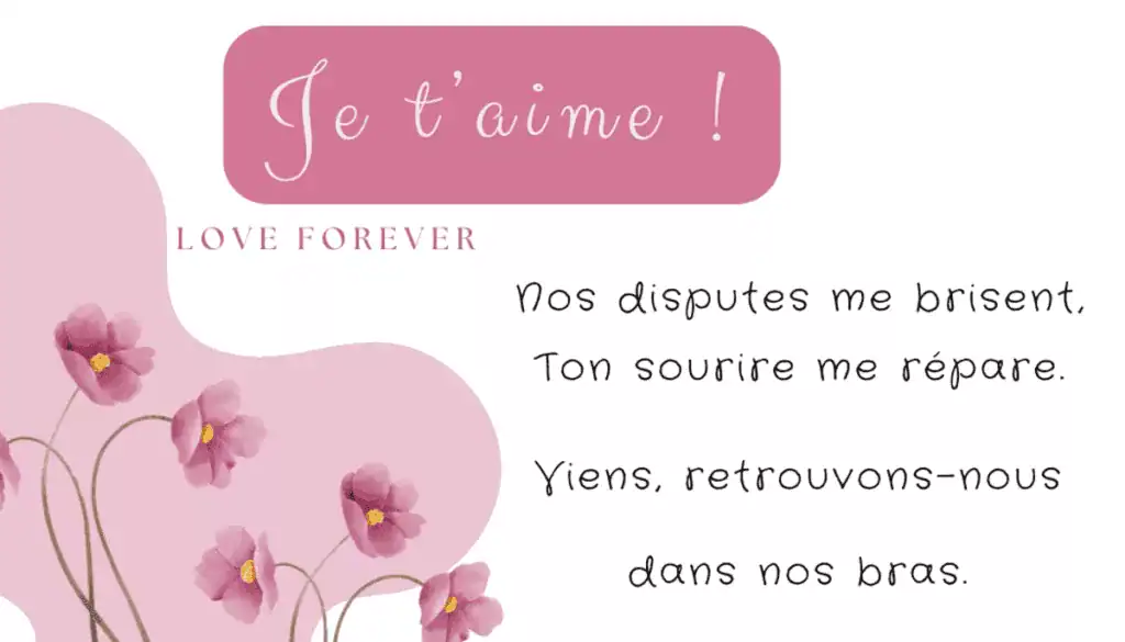 Image romantique illustrant des messages d’amour après une dispute pour exprimer des excuses et se réconcilier en couple.