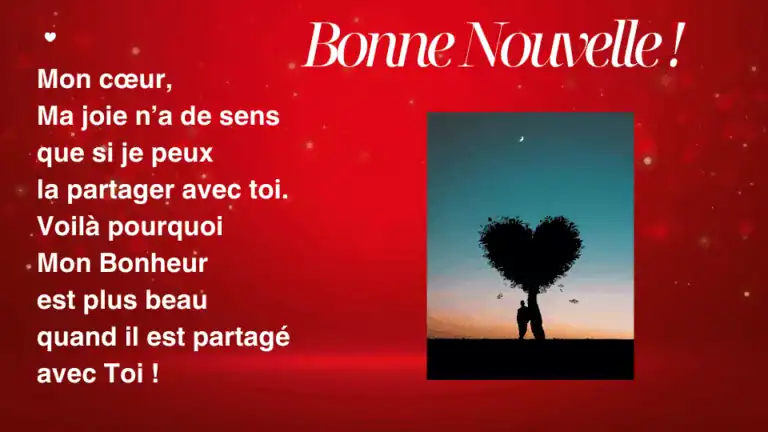 Messages de bonne nouvelle à annoncer à l’être aimé avec amour et émotions