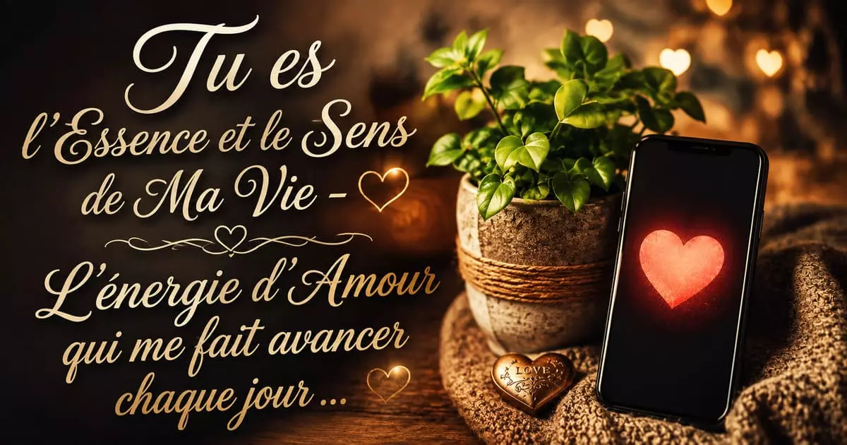 Message de vœux d'amour romantique mettant en valeur des sentiments sincères